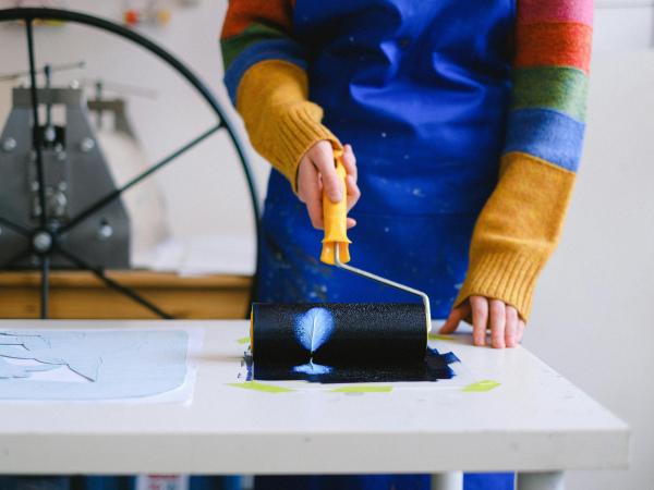 ink rolling for printmaking